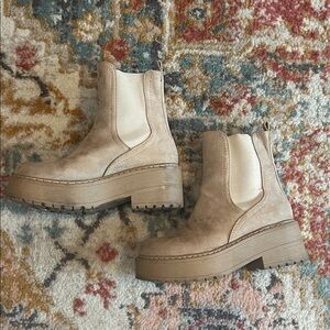 Chunky Sole Suede Ankle Boots